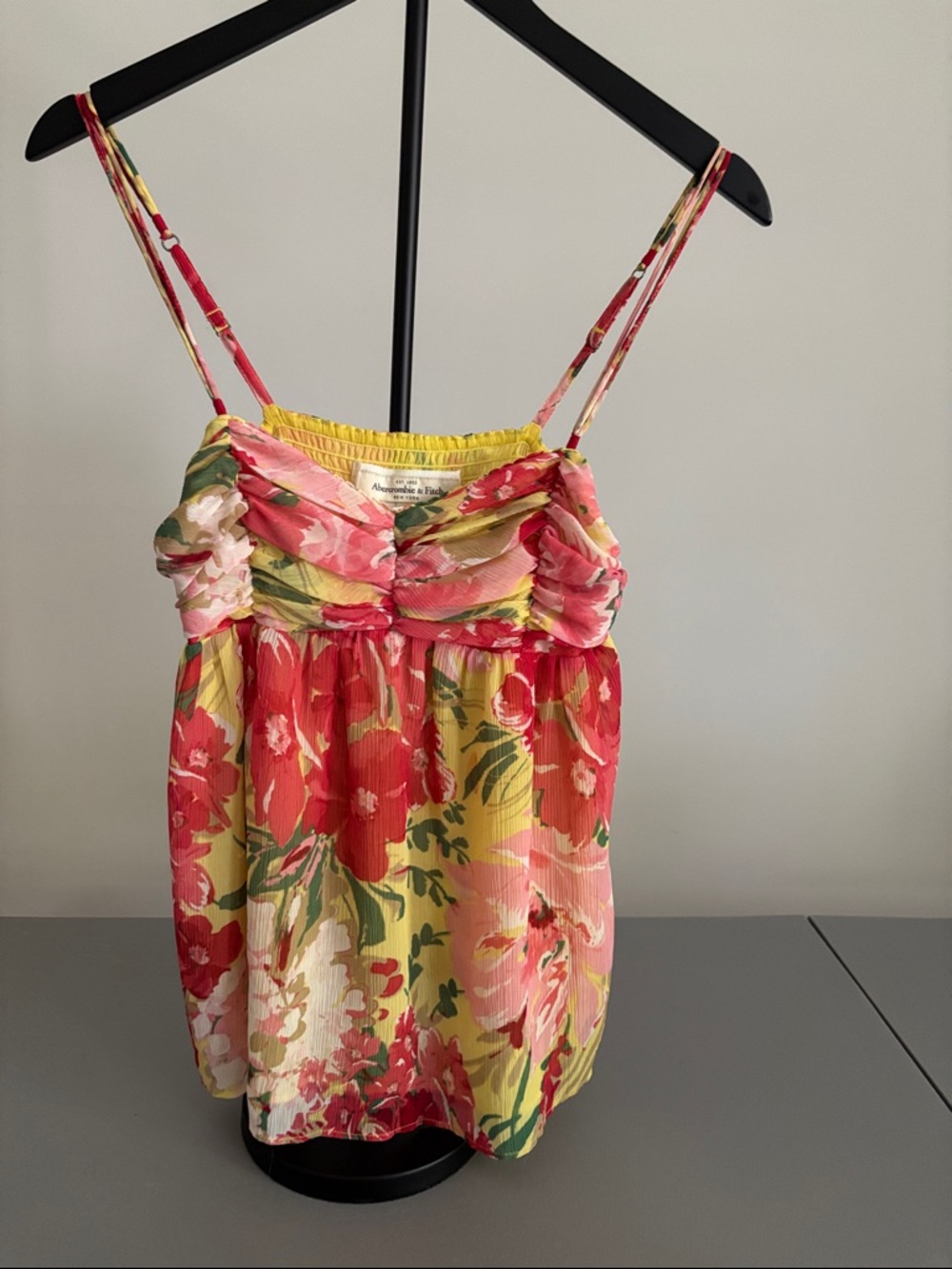 Abercrombie & Fitch Floral Smocked Strapless Dress - Yellow & Pink